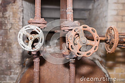 Rusty sewer valve Stock Photo