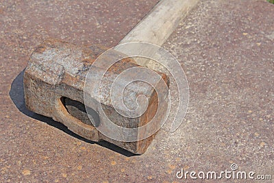 Rusty sledge hammer Stock Photo