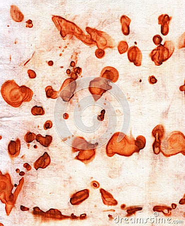 Rusty spots on white cloth. Smooth smoky contours Stock Photo