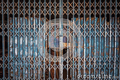 Steel door folding steel door texture pattern and background. Stock Photo