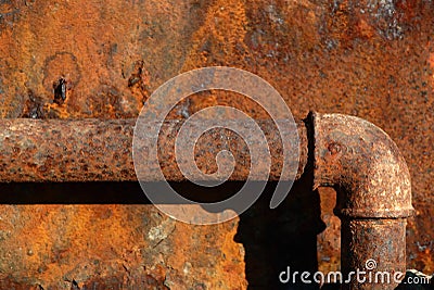 Rusty steel pipe Stock Photo