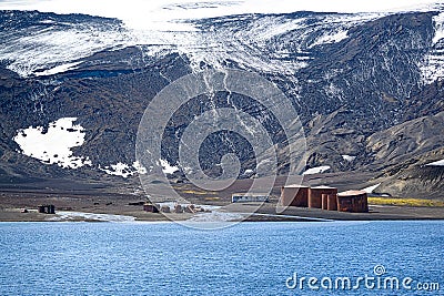 Antarctica, abandoned whale station, Antarctic lost places, Deception Island Stock Photo