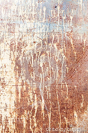 Rusty texture with dripping paint Stock Photo