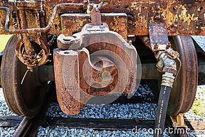 Rusty Train Coupling Stock Photo