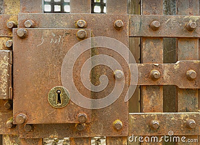 Rusty Vintage Jail Cell Lock Stock Photo