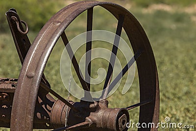 Rusty Wagon Wheel Stock Photo