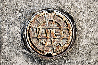 Rusty Water Valve Cover Stock Photo
