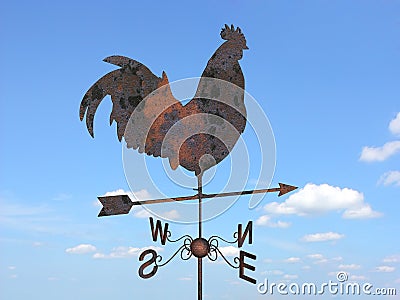 Rusty weathercock Stock Photo