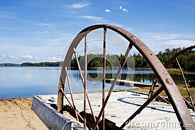 Rusty wheel Stock Photo