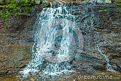 Rusyliv waterfall, Ukraine. Stock Photo