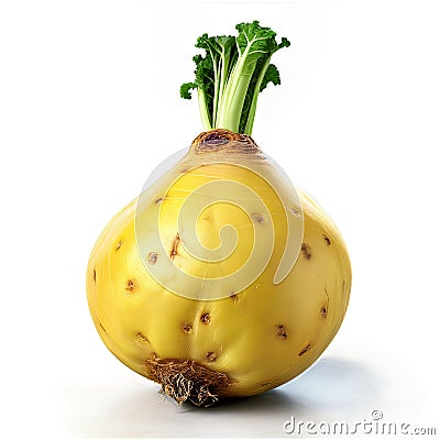 Rutabaga light purple and yellow round with slightly rough skin crisp heart shape with subtle Stock Photo