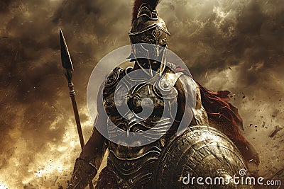 Ruthless Ares greek god war. Generate Ai Stock Photo