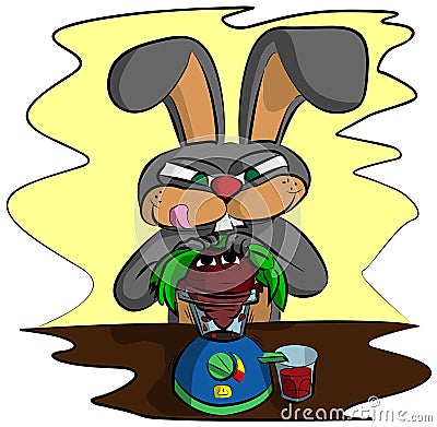 Ruthless rabbit Vector Illustration