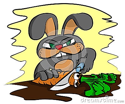 Ruthless rabbit Vector Illustration