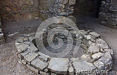 Ruthven Barracks - ancient well - Scotland Stock Photo