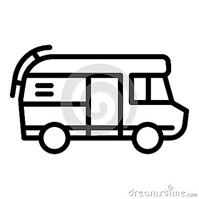 Rv motorhome icon, outline style Vector Illustration