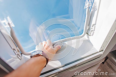 RV Roof Vent Air Circulation Stock Photo
