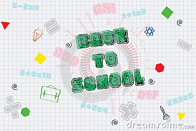 Back to school colorful typographic sale design Stock Photo