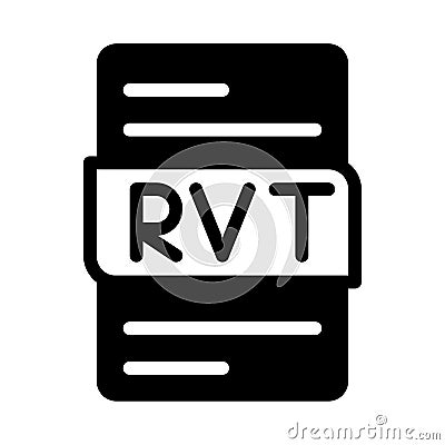 Rvt format file type icons. document extension symbol icon. with a black fill outline design Vector Illustration
