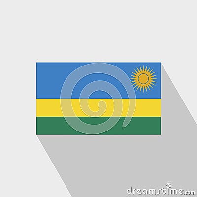 Rwanda flag Long Shadow design vector Vector Illustration