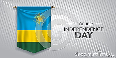 Rwanda independence day greeting card, banner, vector illustration Vector Illustration