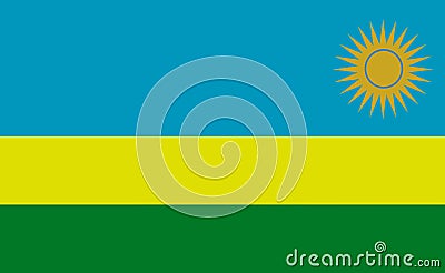 Rwanda national flag in exact proportions - Vector Cartoon Illustration