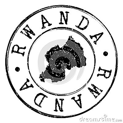 Rwanda Stamp Postal. Map Silhouette Seal. Passport Round Design. Vector Icon. Design Retro Travel. Vector Illustration