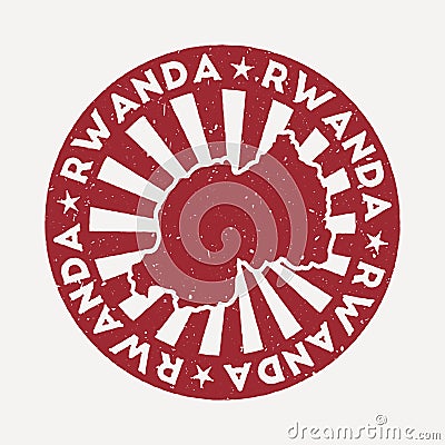 Rwanda stamp. Vector Illustration