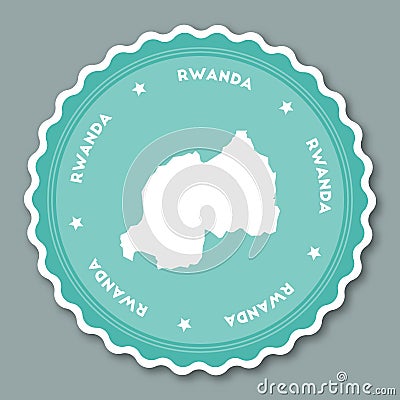 Rwanda sticker flat design. Vector Illustration