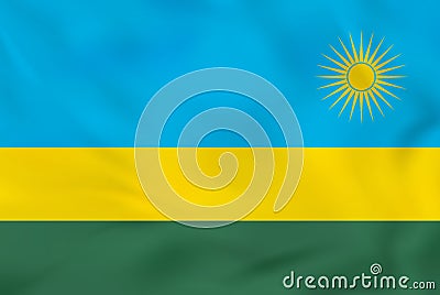 Rwanda waving flag. Rwanda national flag background texture Vector Illustration