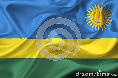Rwanda waving flag Stock Photo