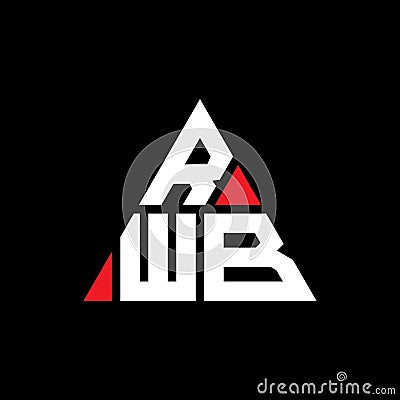 RWB triangle letter logo design with triangle shape. RWB triangle logo design monogram. RWB triangle vector logo template with red Vector Illustration