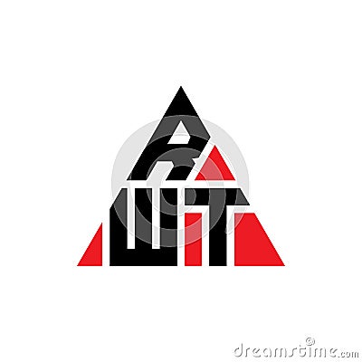 RWT triangle letter logo design with triangle shape. RWT triangle logo design monogram. RWT triangle vector logo template with red Vector Illustration