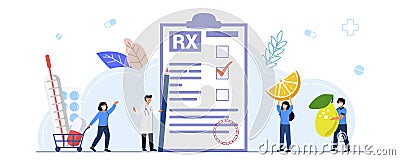 RX medical prescription drug vector illustration concept Medicine Vector Illustration