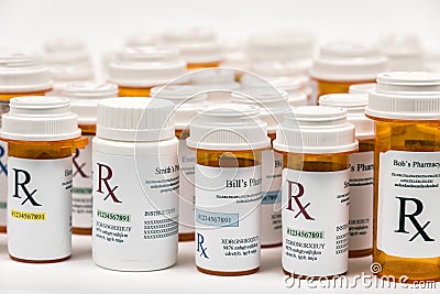 Rx Prescription Medicine Bottles Stock Photo