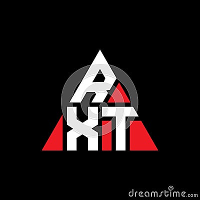 RXT triangle letter logo design with triangle shape. RXT triangle logo design monogram. RXT triangle vector logo template with red Vector Illustration