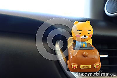 Ryan character from Kakao talk. Car accessories. Editorial Stock Photo