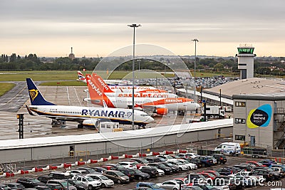 Ryanair and EasyJet airplanes London Southend airport Editorial Stock Photo