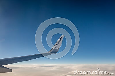 Ryanair wing Editorial Stock Photo