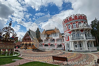 Ryazan, Russia - April 14, 2019: Main building. Ethnic hotel Editorial Stock Photo