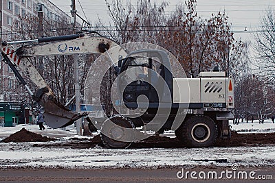 The difficult and dangerous job of repairing and maintaining electrical infrastructure beside a railway line. Editorial Stock Photo