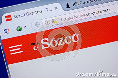 Ryazan, Russia - June 05, 2018: Homepage of Sozcu website on the display of PC, url - Sozcu.com.tr. Editorial Stock Photo