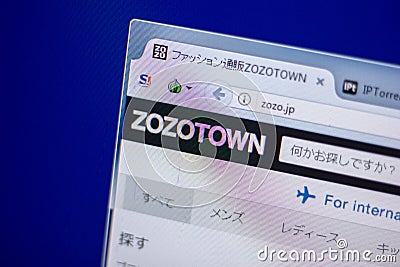 Ryazan, Russia - June 05, 2018: Homepage of Zozo website on the display of PC, url - Zozo.jp. Editorial Stock Photo