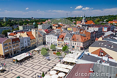 Rybnik. Poland. Aerial view of main square and city center of Rybnik, Upper Silesia. Poland Editorial Stock Photo