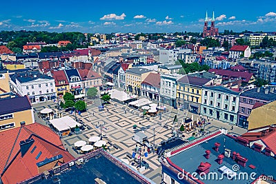 Rybnik. Poland. Aerial view of main square and city center of Rybnik, Upper Silesia. Poland Editorial Stock Photo