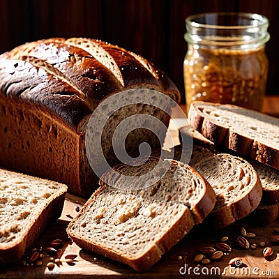 rye bread freshly baked bread, food staple for meals Stock Photo