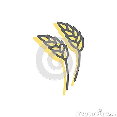 Rye ear line icon. wheat Sign for production of bread and baker Vector Illustration