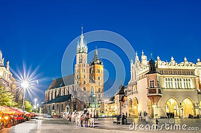 Rynek Glowny - The main square of Krakow in Poland Stock Photo