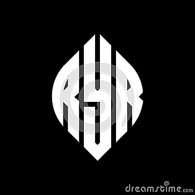 RYR circle letter logo design with circle and ellipse shape. RYR ellipse letters with typographic style. The three initials form a Vector Illustration