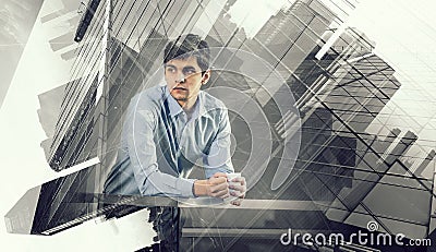 In rythm of modern tendency . Mixed media Stock Photo